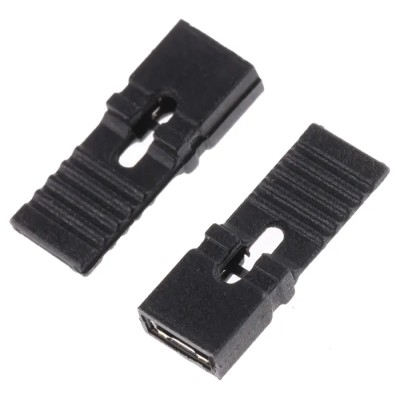 ASSMANN WSW Jumper Straight Female Black Closed Top 2 Way 1 Row 2.54 mm Pitch AKSPLTZ BLACK