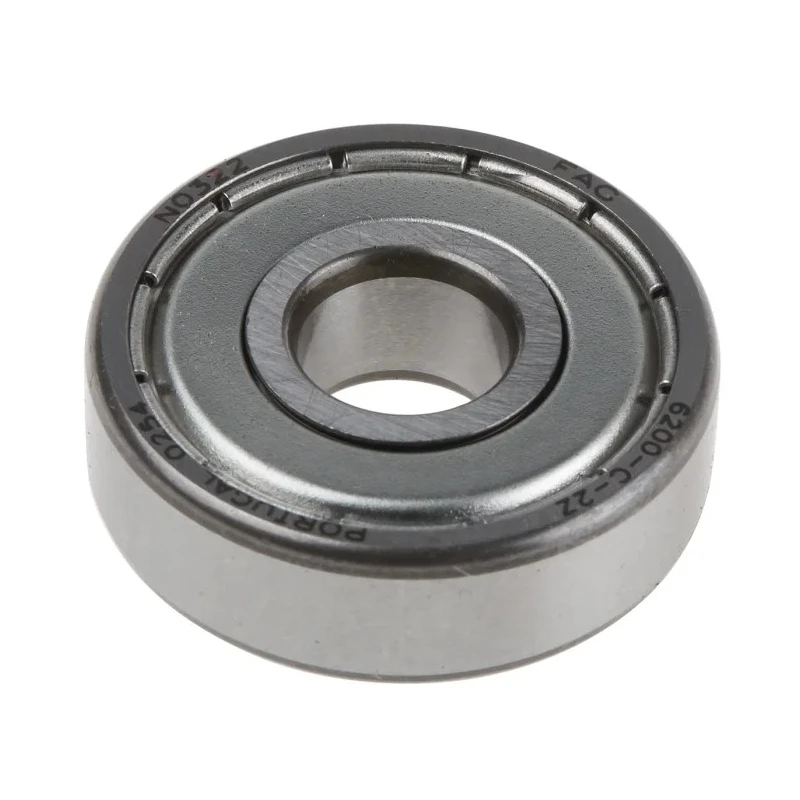 FAG Single Row Deep Groove Ball Bearing 10 mm ID, 30 mm OD, 9 mm Width, Steel Cage and Balls, Double Shielded 6200-C-2Z
