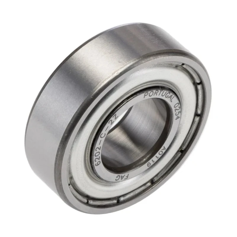 FAG Single Row Deep Groove Ball Bearing, 15 mm Inside Diameter, 35 mm Outside Diameter, 11 mm Race Width, Steel 6202-C-2Z