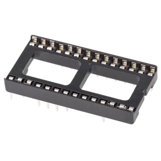 ASSMANN WSW 2.54 mm Pitch Vertical 28 Way Through Hole Stamped Pin Open Frame DIL Socket 1A A 28-LC-TT