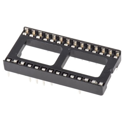 ASSMANN WSW 2.54 mm Pitch Vertical 28 Way Through Hole Stamped Pin Open Frame DIL Socket 1A A 28-LC-TT