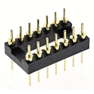 ASSMANN WSW IC Socket Adapter Straight Through Hole Mount 2.54 mm Pitch 3A 100V AC Brass Polybutylene AR 14-ST/T