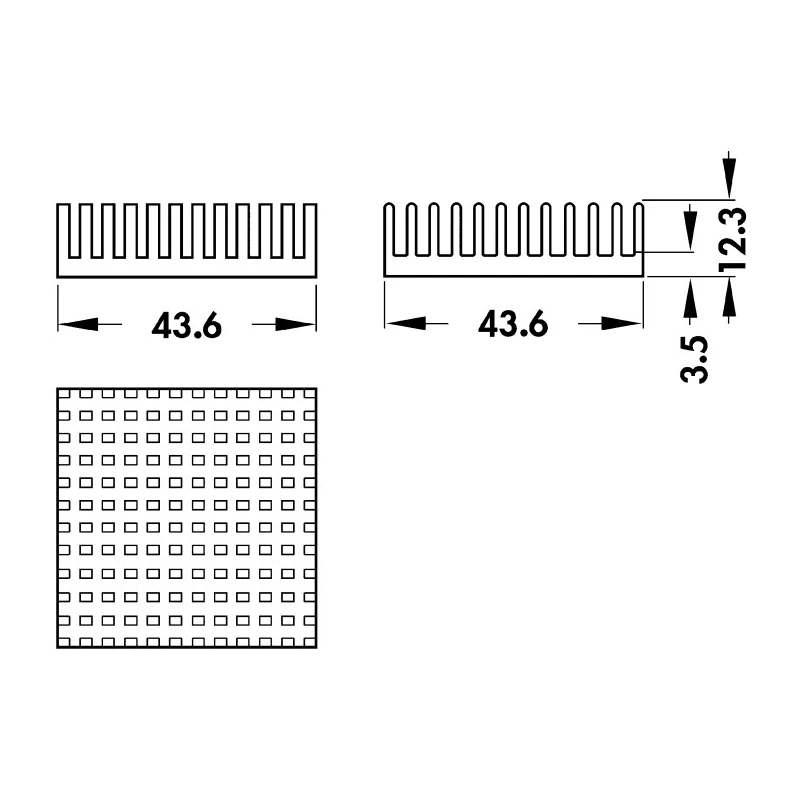 Fischer Elektronik Heatsink Universal Square Aluminium Black Anodised 9K/W Thermal Resistance 12.3 mm ICK PGA 17x17x12