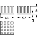 Fischer Elektronik Universal Square Aluminum Heatsink Black Anodised 3.7K/W Thermal Resistance 20 mm 32.7 mm ICK S 32x32x20