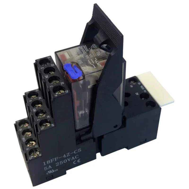 Hongfa Europe GMBH 4RM Series Interface Relay 12V dc Coil 4PDT 5A DIN Rail Mount 4RM-12-5