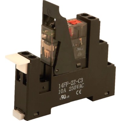 Hongfa Europe GMBH Electromechanical Interface Relay, DIN Rail Mount, 24V AC Coil, DPDT 8A 2RMTFL-24A-3