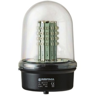 Werma BM 280 Series Red Beacon 230V AC Steady Base with LED Bulb, IP65 280.410.68