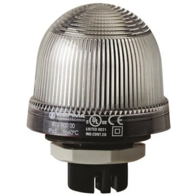 Werma EM 815 Series Clear Beacon 230V AC/DC Steady Panel Mount, Incandescent Bulb, IP65 IP65