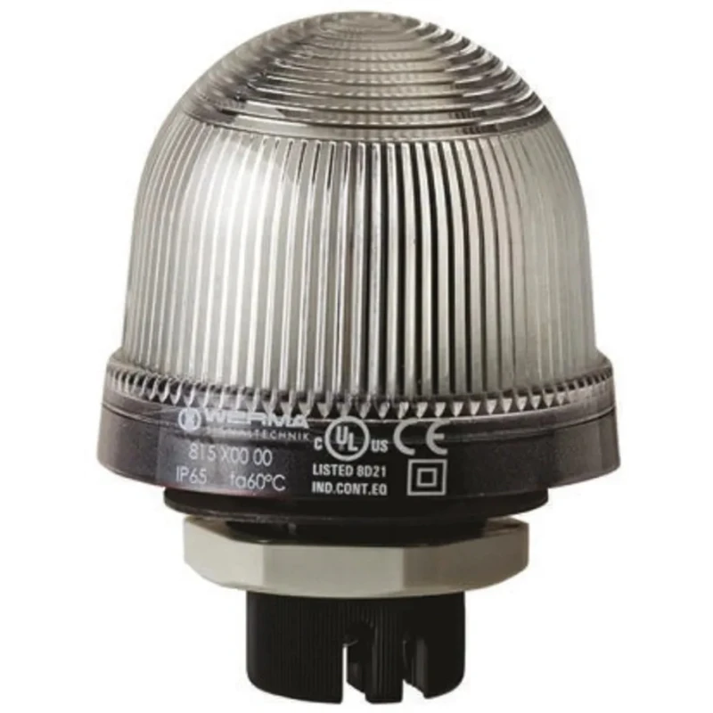 Werma EM 815 Series Clear Beacon 230V AC/DC Steady Panel Mount, Incandescent Bulb, IP65 IP65
