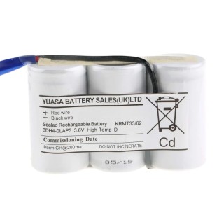 Yuasa 3.6 V NiCd Rechargeable Battery Pack 4500 mAh 3 Cells AMP Connector 3DH4-0LAP3