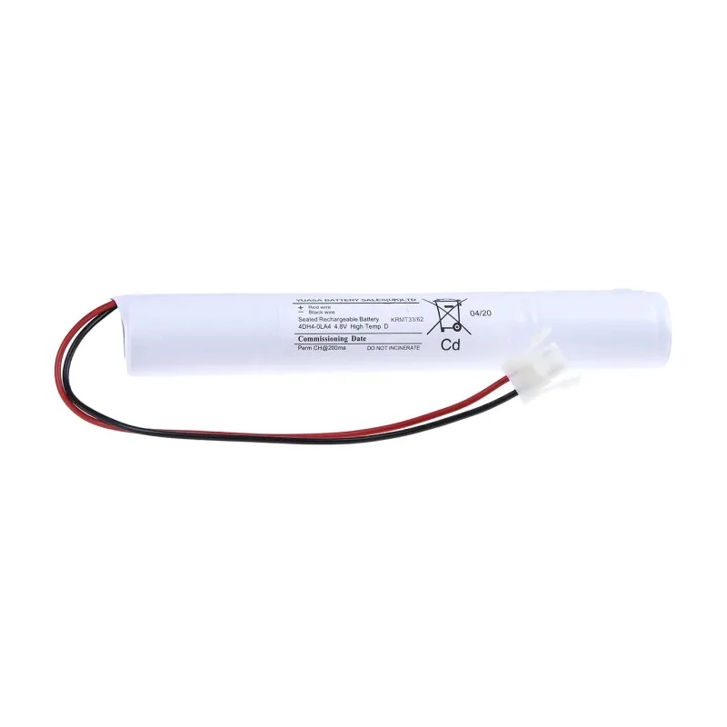 Yuasa NiCd Rechargeable D Cell Battery 4.8 V 4500 mAh AMP Connector 4DH4-0LA4