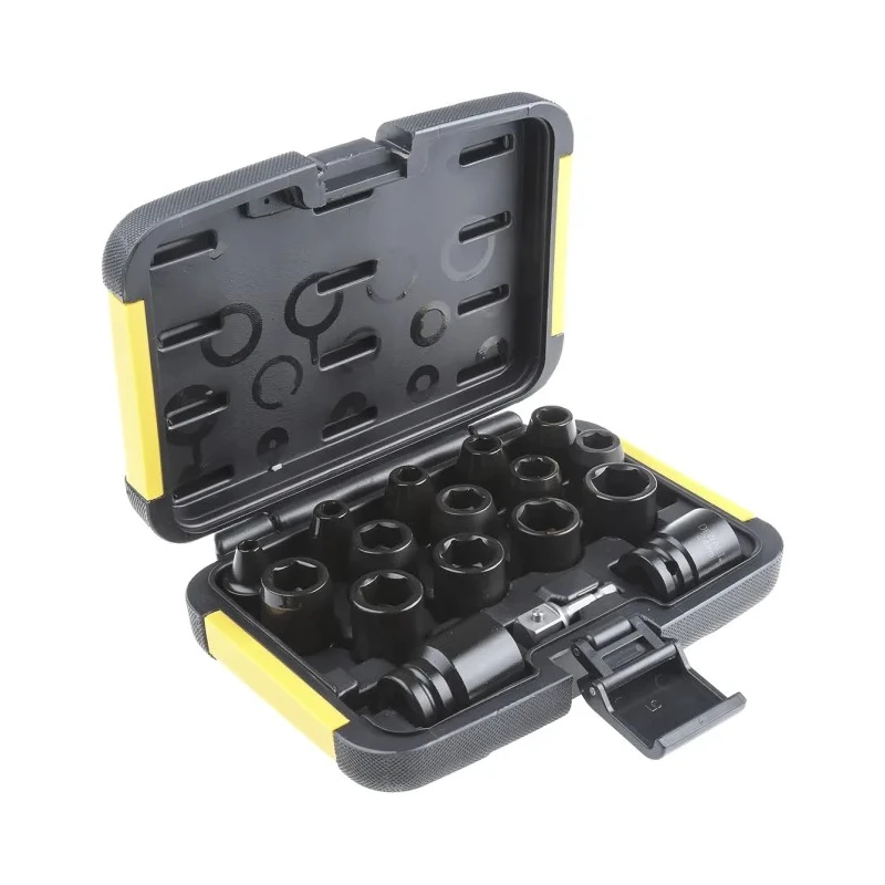 DeWALT 17-Piece 1/2 in 6 Point Impact Socket Set Alloy Steel Blackened Finish DT7506R-GB
