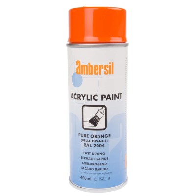 Ambersil 400 ml RAL 2004 Orange Gloss Acrylic Spray Paint 31653-AO
