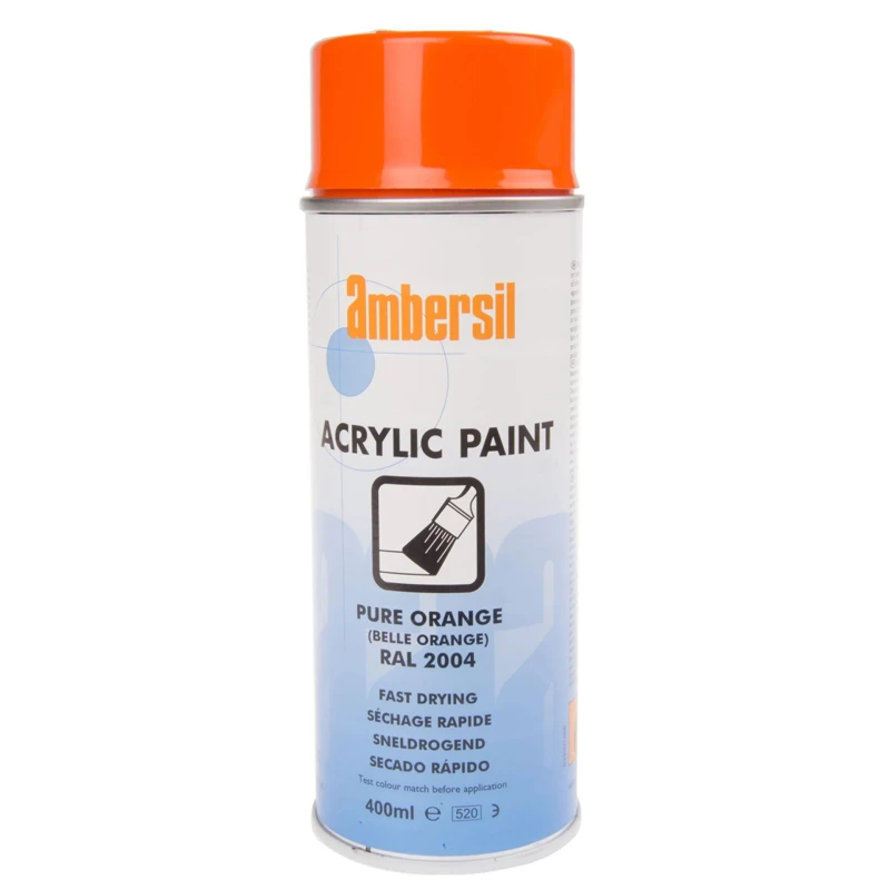 Ambersil 400 ml RAL 2004 Orange Gloss Acrylic Spray Paint 31653-AO