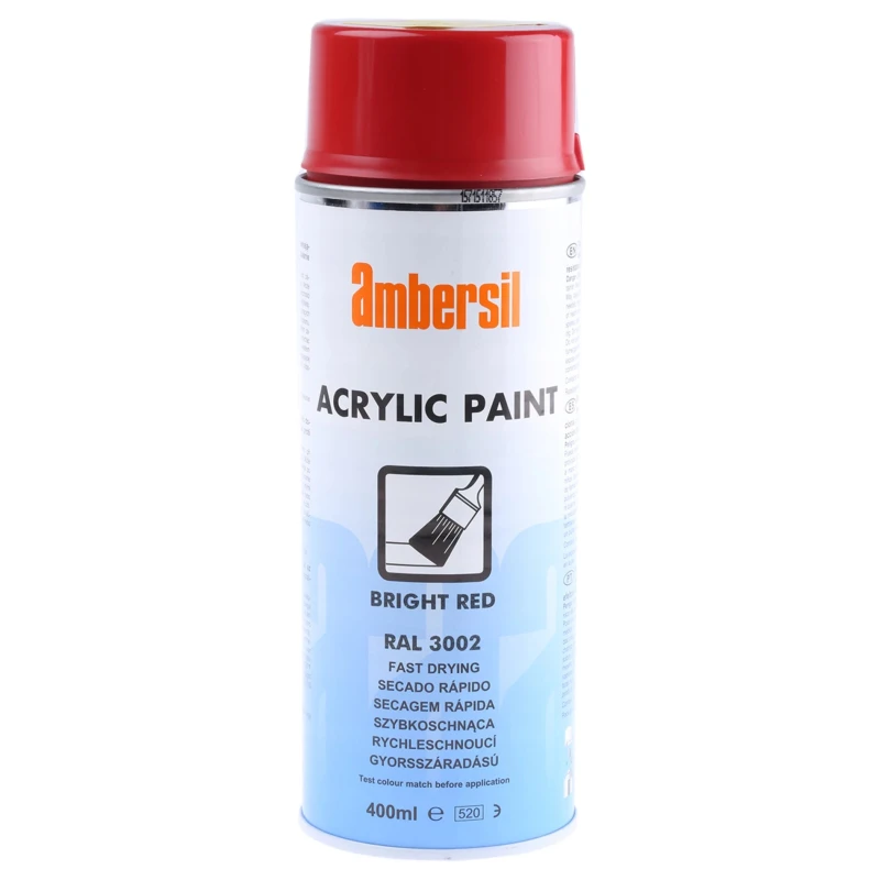 Ambersil 400 ml RAL 3002 Red Gloss Acrylic Spray Paint 31653-AE
