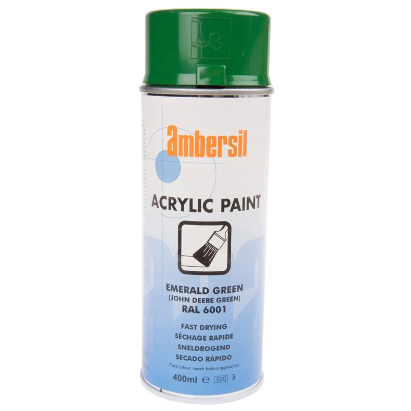 Ambersil 400 ml RAL 6001 Green Gloss Acrylic Spray Paint 31653-AN