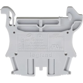 Legrand 371 Series DIN Rail Terminal Block Grey, 2.5mm², 1-Level, Screw Termination, 800V, 27A 0 371 60