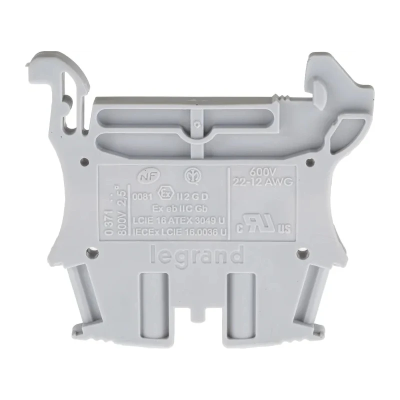 Legrand 371 Series DIN Rail Terminal Block Grey, 2.5mm², 1-Level, Screw Termination, 800V, 27A 0 371 60