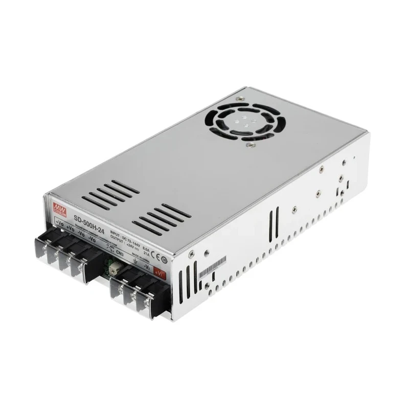 MEAN WELL DC/DC Converter, 24V DC Output, 144V DC Max Input, 72V Min Input, 504W Power, 89% Efficiency, Chassis SD-500H-24