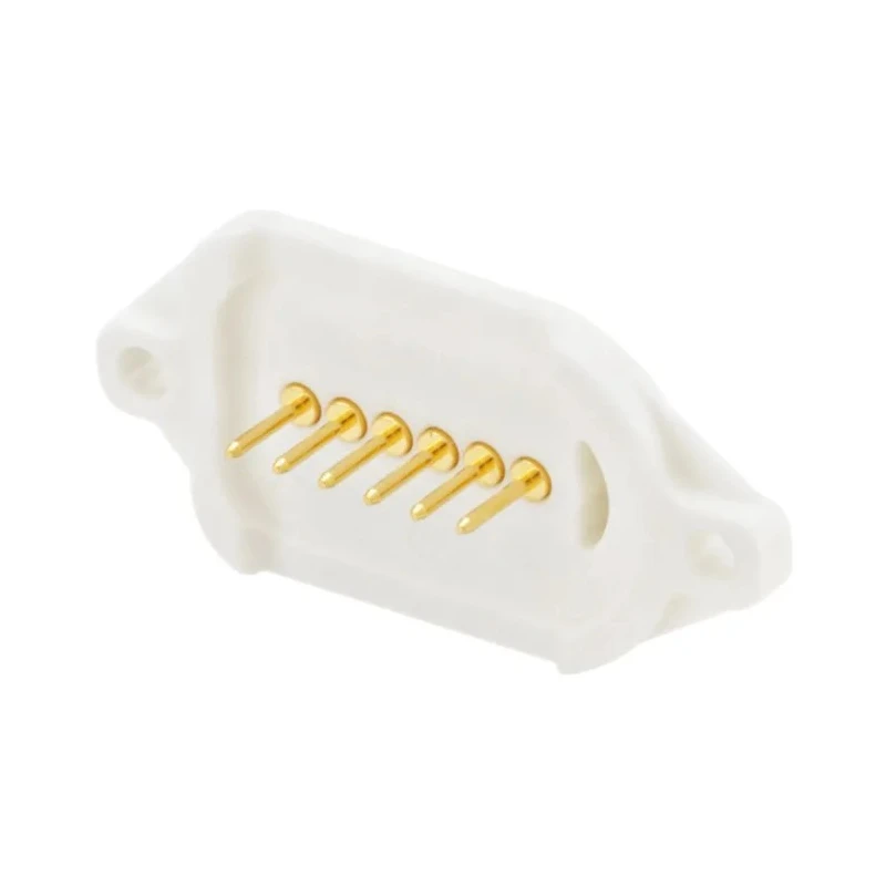 Rosenberger MultiMag 6 Straight Panel Mount 6 Way Magnetic Connector Brass Contact PCB M9K702-400L