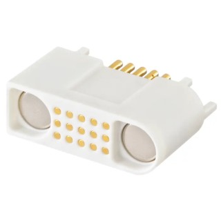 Rosenberger MultiMag 15 Straight Panel 15 Way Magnetic Connector Brass Contact Solder M9K102-199L