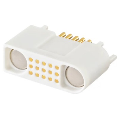 Rosenberger MultiMag 15 Straight Panel 15 Way Magnetic Connector Brass Contact Solder M9K102-199L