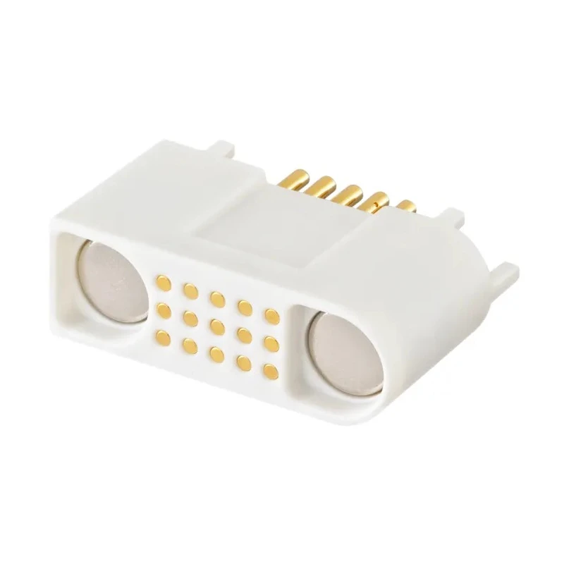 Rosenberger MultiMag 15 Straight Panel 15 Way Magnetic Connector Brass Contact Solder M9K102-199L