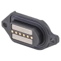 Rosenberger MultiMag 6 Straight Panel Mount 6 Way Magnetic Connector Brass Contact PCB M9K701-400L