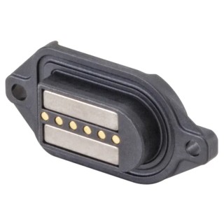 Rosenberger MultiMag 6 Straight Panel Mount 6 Way Magnetic Connector Brass Contact PCB M9K701-400L