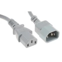 RS PRO IEC C13 to IEC C14 Power Cord, 500 mm Grey PVC Jacket, 250V, 6A Current Rating 137-3350