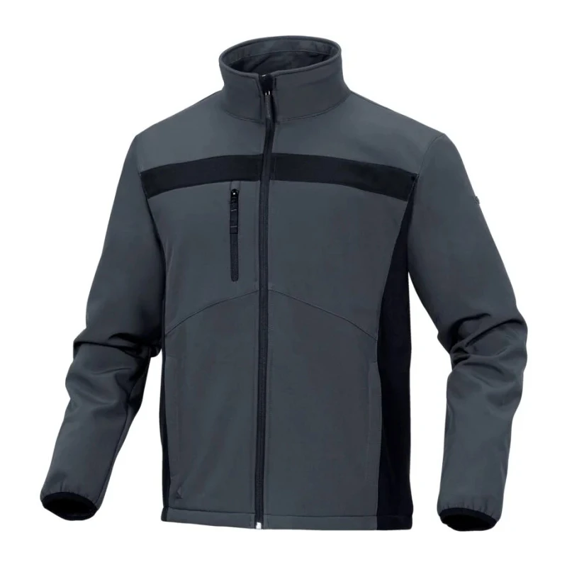Delta Plus Grey, Black Softshell Jacket Size M Polyester Elastane Non-Hooded EN374 EN388 EN511 EN420 EN407 LULE2GRTM