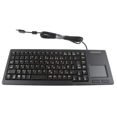Cherry Wired USB Compact Touchpad Keyboard, QWERTY (UK), Black, Industrial Grade, USB Connection G84-5500LUMGB-2