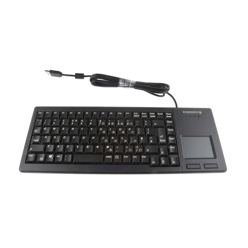 Cherry Wired USB Compact Touchpad Keyboard, QWERTY (UK), Black, Industrial Grade, USB Connection G84-5500LUMGB-2