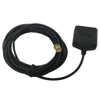 RF Solutions Active Square GPS Antenna with SMA Connector, 5m Cable, 28dBi Gain ANT-GPSC-SMA