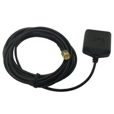 RF Solutions Active Square GPS Antenna with SMA Connector, 5m Cable, 28dBi Gain ANT-GPSC-SMA