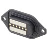 Rosenberger MultiMag 6 Straight Panel Mount 6 Way Magnetic Connector, Brass Contact, Gold Nickel Plating M9K701-299L