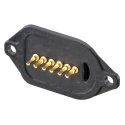 Rosenberger MultiMag 6 Straight Panel Mount 6 Way Magnetic Connector, Brass Contact, Gold Nickel Plating M9K701-299L