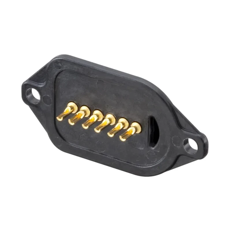 Rosenberger MultiMag 6 Straight Panel Mount 6 Way Magnetic Connector, Brass Contact, Gold Nickel Plating M9K701-299L