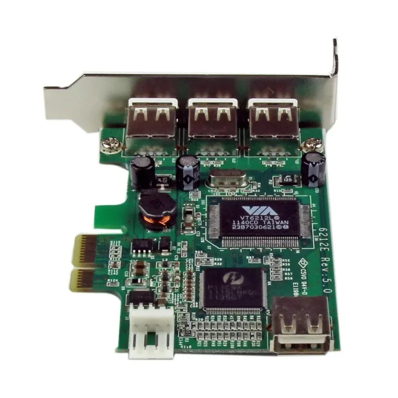 StarTech.com 4 Port USB Card PCIe USB 2.0 with 3 External and 1 Internal Ports PEXUSB4DP