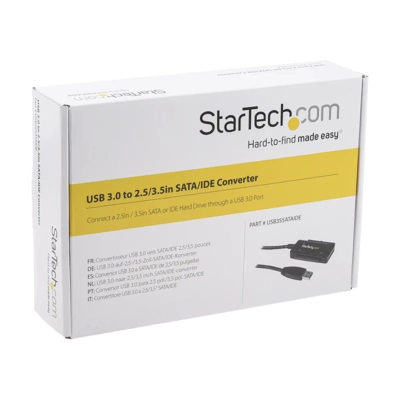 StarTech.com USB 3.0 SATA or IDE Hard Drive Adapter for 2.5 in and 3.5 in Drives 70 x 43 x 18 mm USB3SSATAIDE