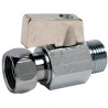 Sferaco Chrome Plated Brass Male Free Nut BSP Ball Valve 3/8 in DN 3/8, Black Aluminium Handle, 10 Bar, ISO 9001:2008 679003