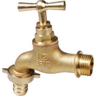 Sferaco Brass Butterfly Handle Plain Brass Garden Tap DN 1/2 to 1 Inch BSP 16 Bar 1345045