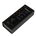 StarTech.com 4 Port USB 3.0 USB Hub with AC Adapter Powered, Metal Enclosure, 45 mm x 24 mm x 110 mm ST4300U3C3