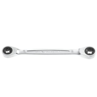 Facom Double Ended Metric Ring Spanner 10x12 mm, Satin Chrome Finish, 128mm Overall Length 464TX.10X12