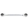 Facom Double Ended Metric Ring Spanner 10x12 mm, Satin Chrome Finish, 128mm Overall Length 464TX.10X12