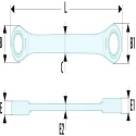 Facom Double Ended Metric Ring Spanner 10x12 mm, Satin Chrome Finish, 128mm Overall Length 464TX.10X12
