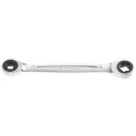 Facom Metric Double Ended Ring Spanner 14x18 mm, Satin Chrome Finish, 190mm Overall Length 464TX.14X18