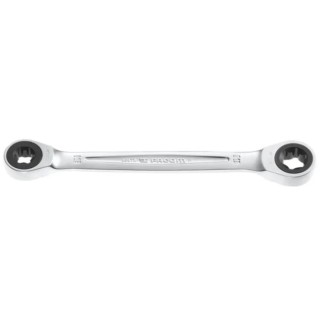 Facom Metric Double Ended Ring Spanner 14x18 mm, Satin Chrome Finish, 190mm Overall Length 464TX.14X18