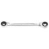 Facom Metric Double Ended Ring Spanner 14x18 mm, Satin Chrome Finish, 190mm Overall Length 464TX.14X18