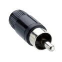 Lumberg Black Straight Cable RCA Plug with Nickel Plating, Brass Steel Contacts, 2A Current 15-151